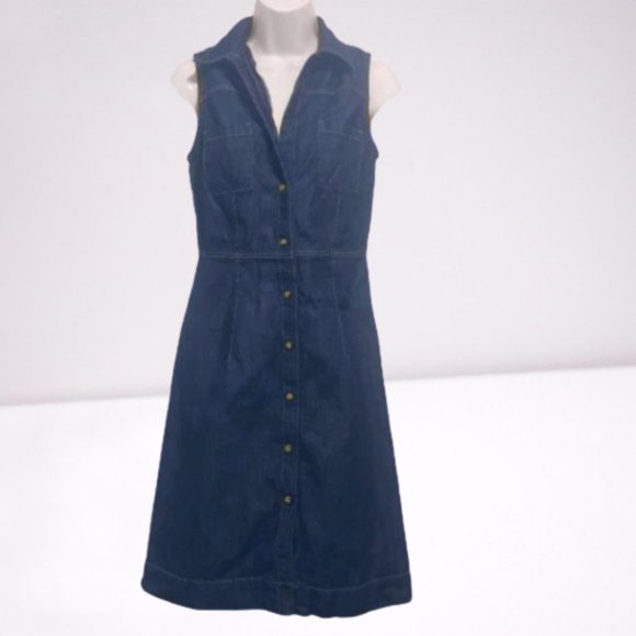 JACOB ANNEXE Button Up Sleeveless Denim Dress - Picture 2 of 7